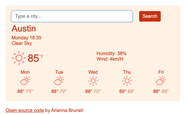 Arianna Weather App
